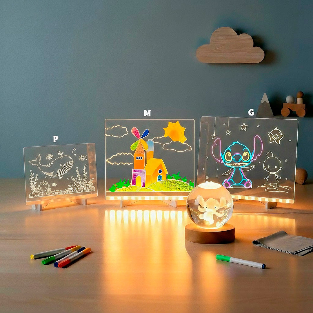 Kit Luz & Criatividade (Luminária Stitch + Quadro de Luz)