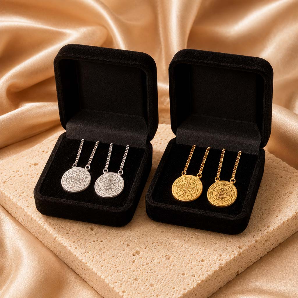 Cordão Medalha de São Bento - com Bracelete de Presente