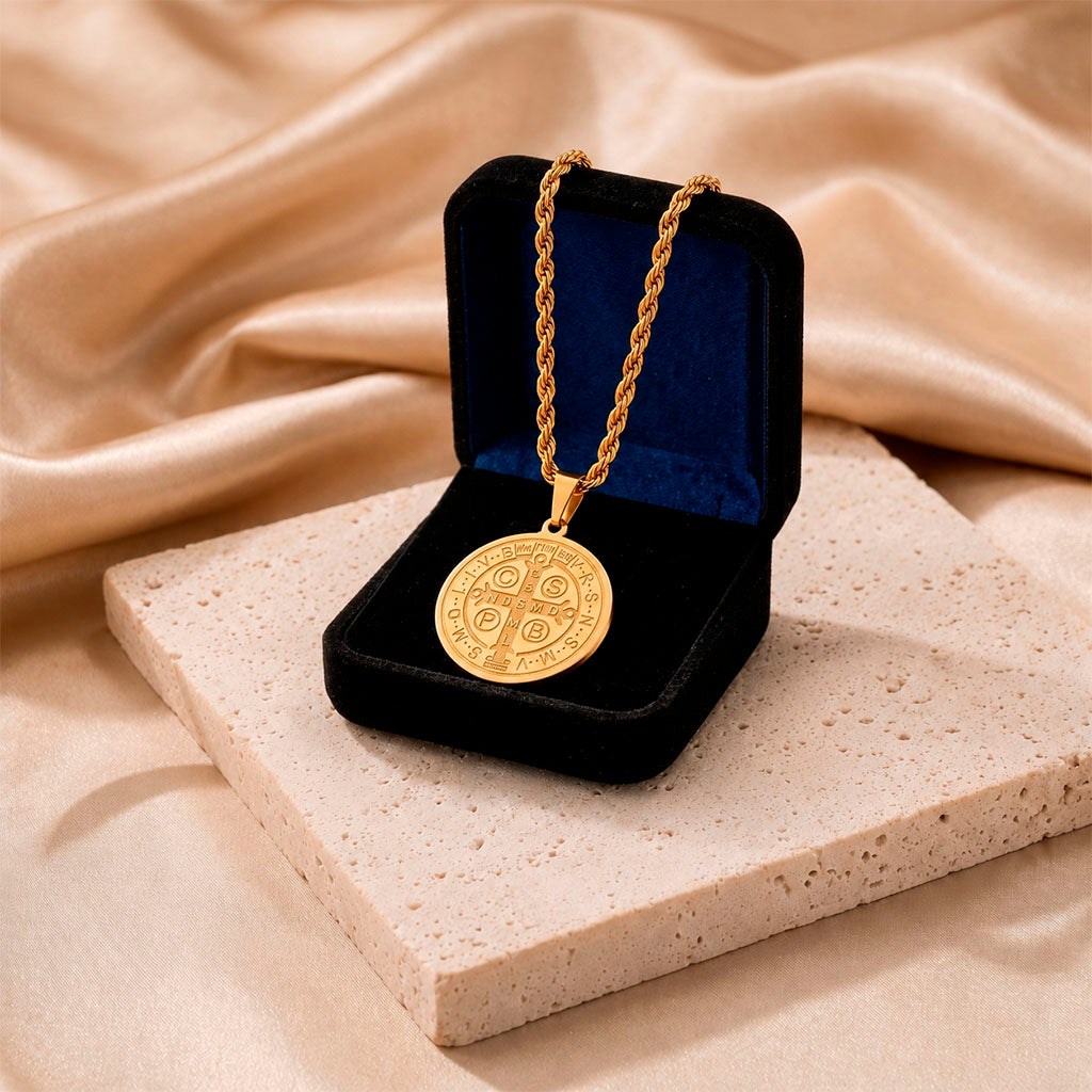 Cordão Medalha de São Bento - com Bracelete de Presente