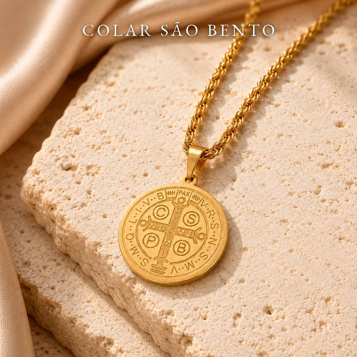 Corrente com Medalha de São Bento
