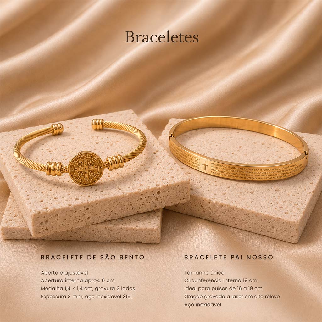 Cordão Medalha de São Bento - com Bracelete de Presente