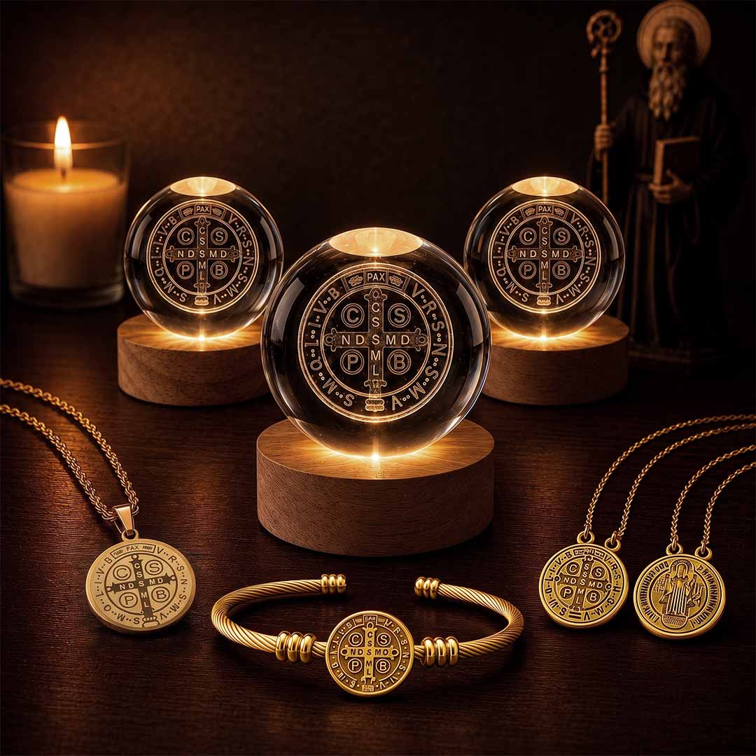 Luminária Medalha de São Bento + Brindes