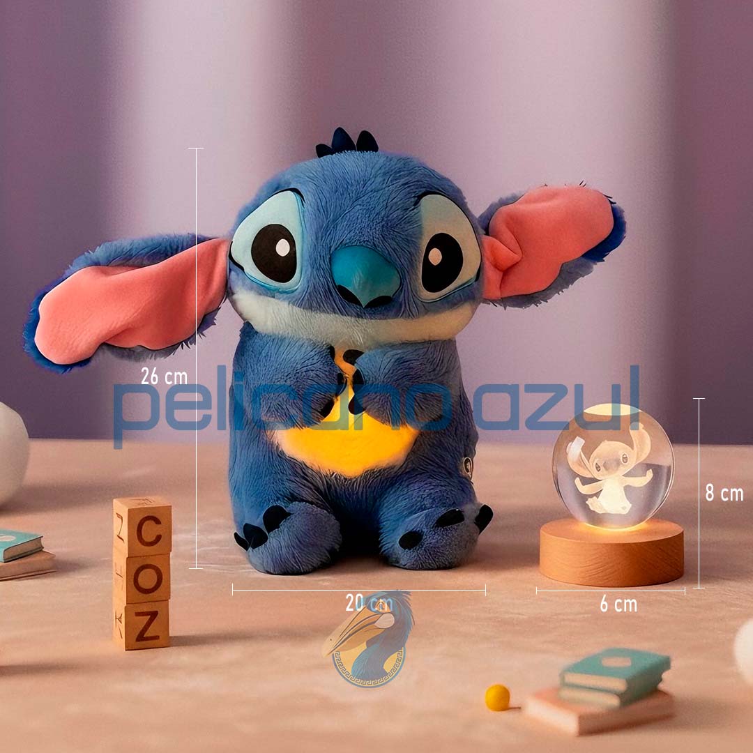 Pelúcia Stitch que Respira & Luminária Aloha