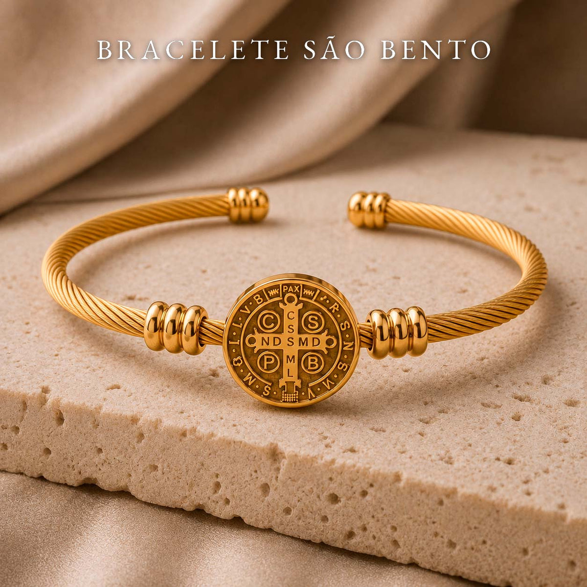 Bracelete com Medalha de São Bento