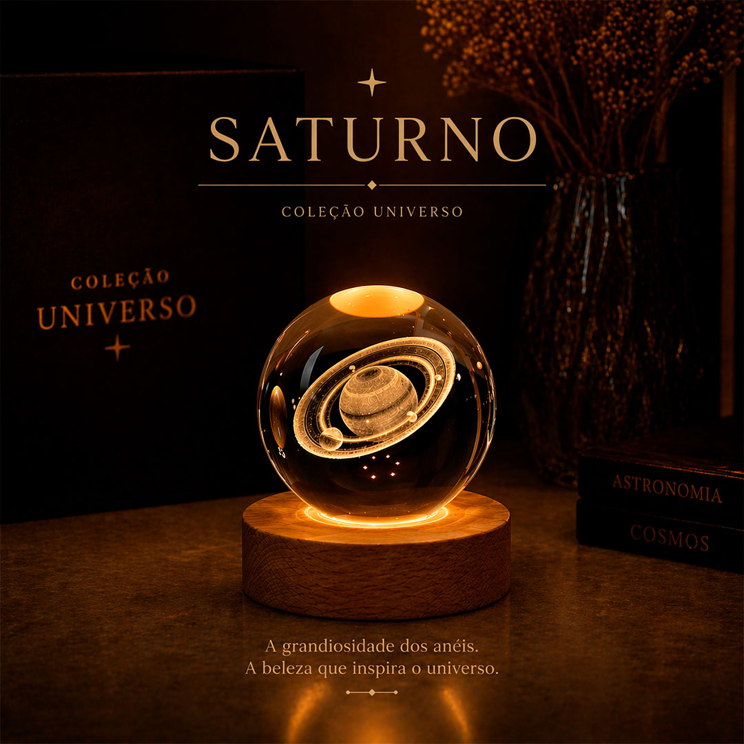 Luminaria-Planetaria-3D-Com-Base-Em-LED-De-Madeira-De-Saturno Pelicano Azul-2