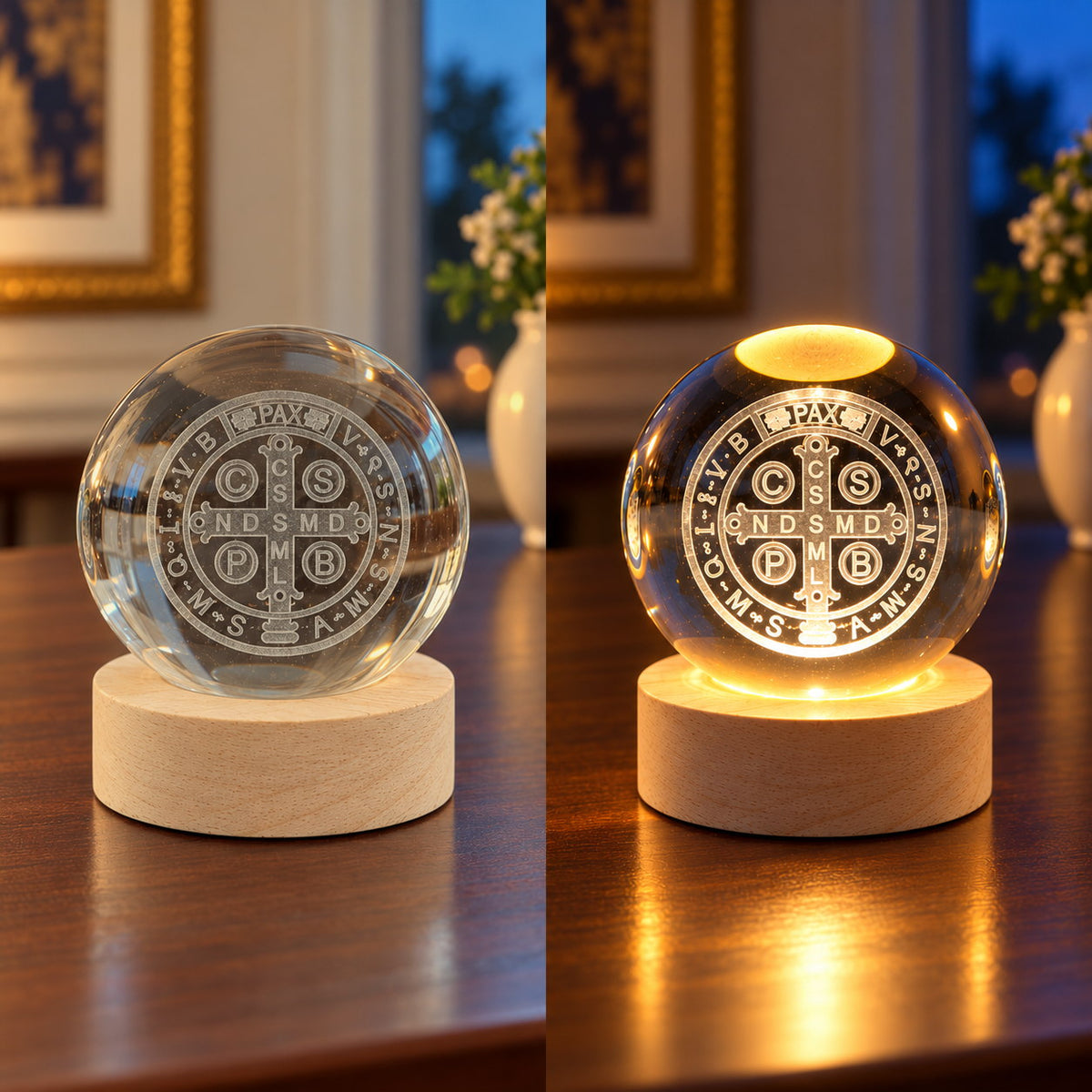 Luminária Medalha de São Bento + Bracelete Grátis