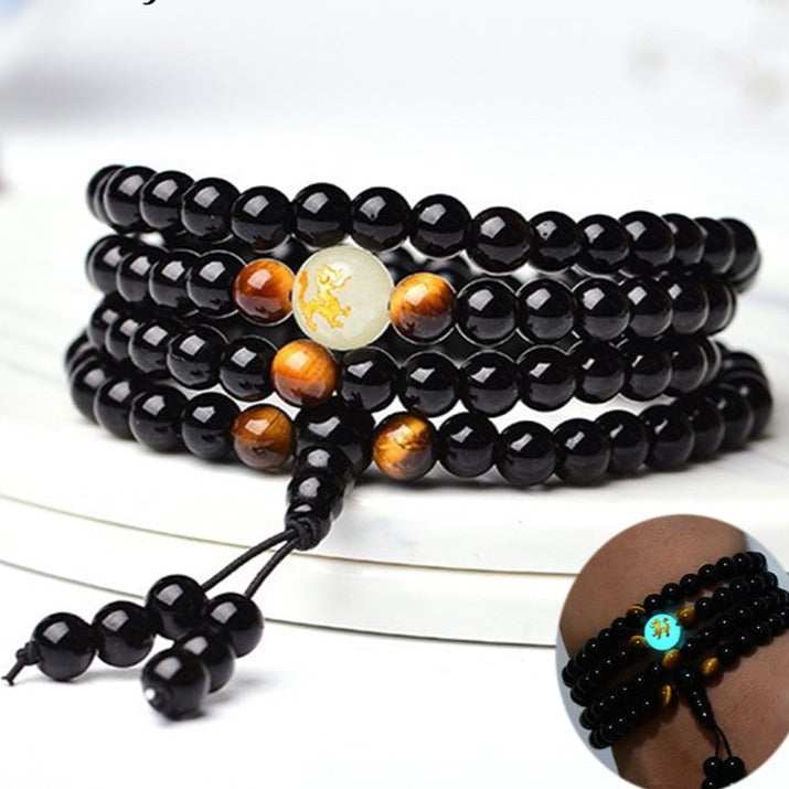 Japamala Pulseira Ônix Negro - 108 Contas