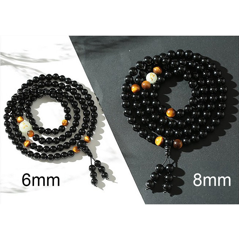 Japamala Pulseira Ônix Negro - 108 Contas